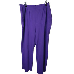Catherine's Woman 0X Pants Pullon Casual Purple Supreme Cotton